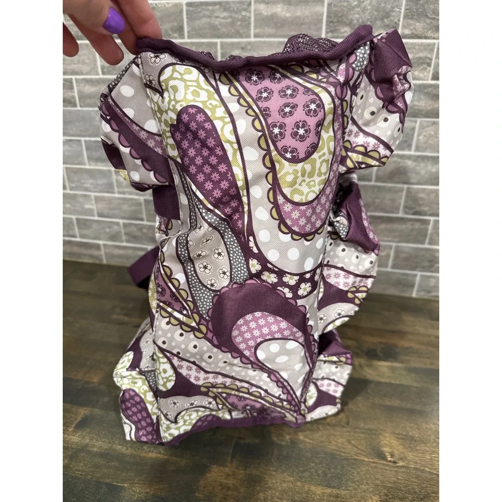 Thirty-One Organizing Utility Tote Purple Paisley Print 7 Pockets Storage Bag